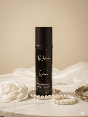 Elegant all-over body spray by Taj Al Maha with personalized branding and luxurious packaging.